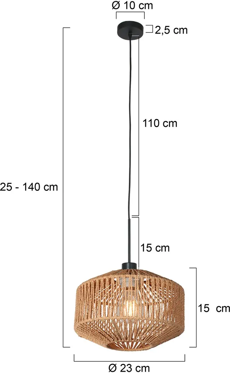 Steinhauer Sparkled Light Hanglamp - Creme - E27