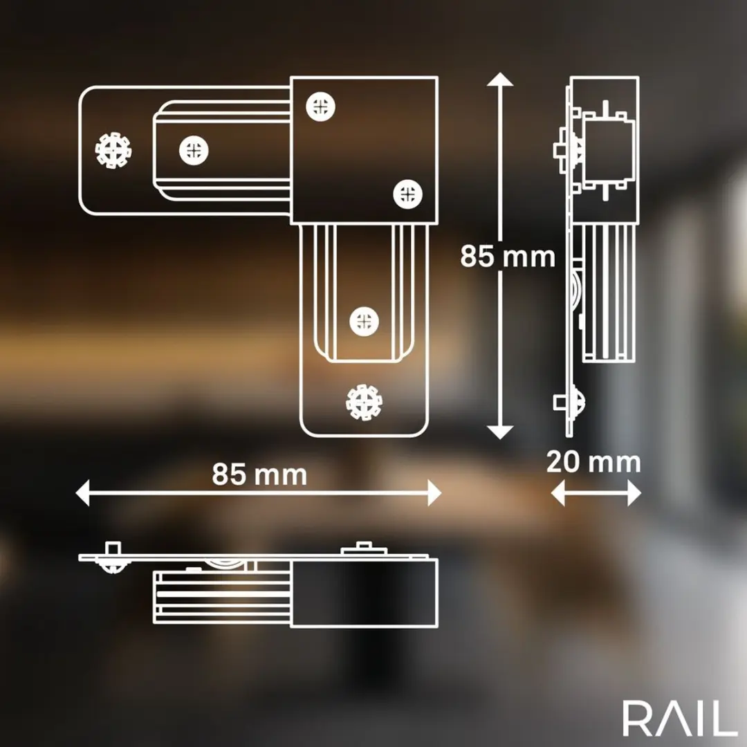 Briloner Rail Verlengelement 8,6cm Wit