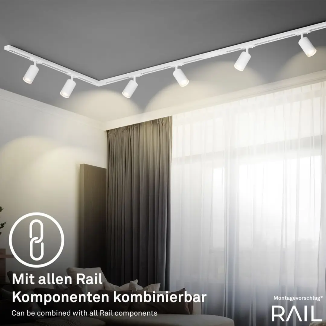 Briloner Rail Verlengelement 8,6cm Wit