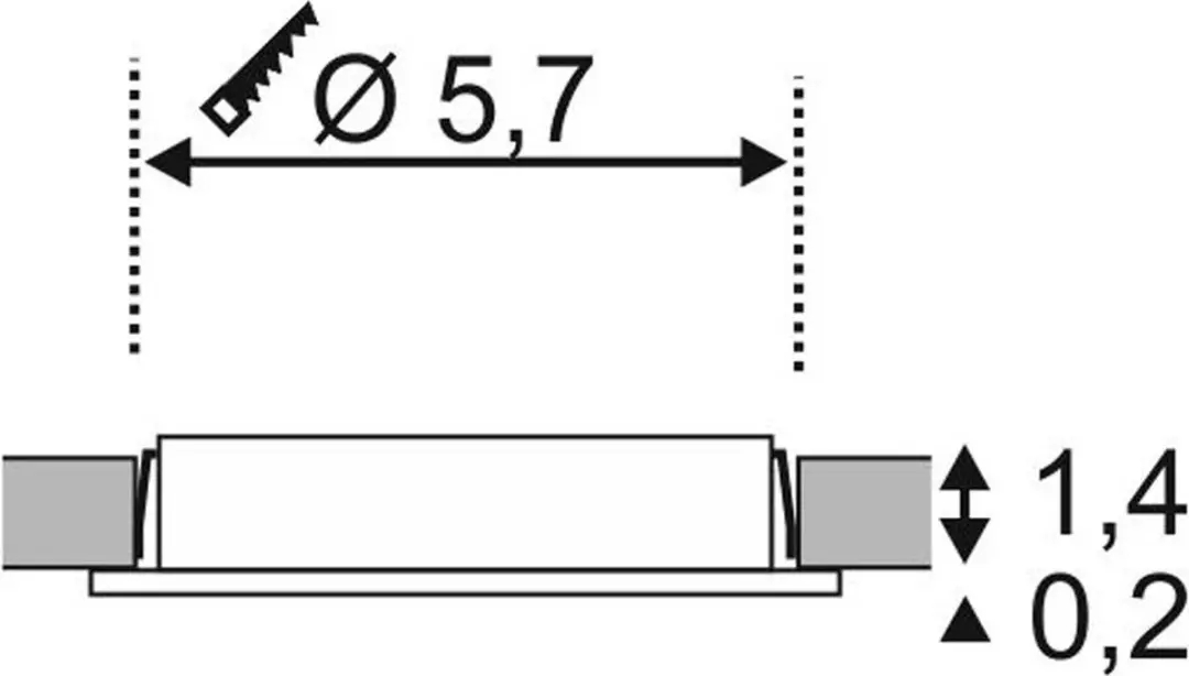 SLV DL 126 LED Inbouwlamp 3W Warmwit Metaal