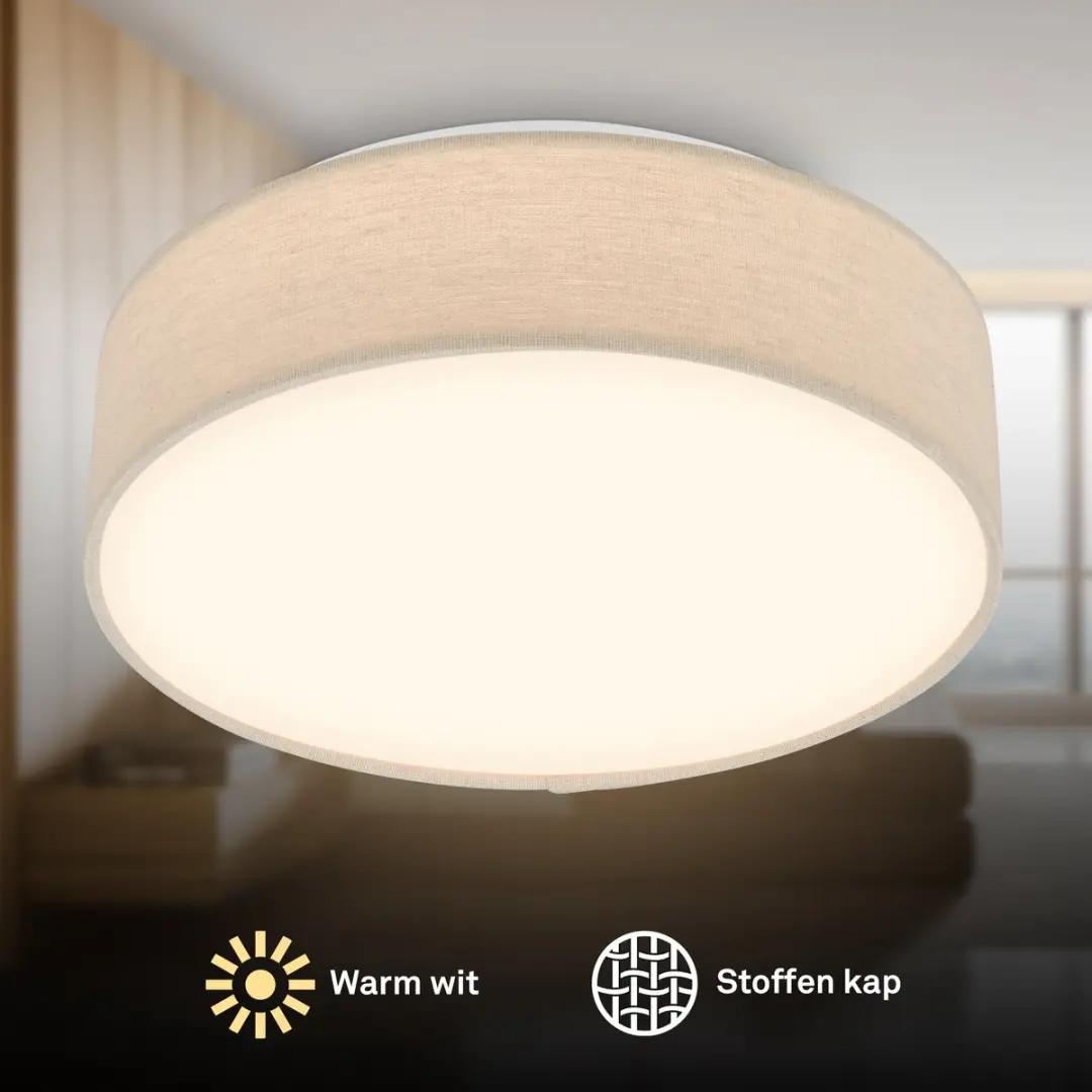 Briloner Duck LED Plafondlamp 16W - Ø30cm - Beige