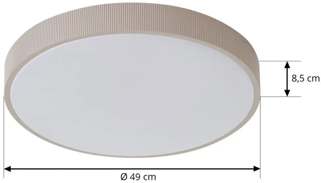 Lindby LED Plafondlamp 49cm - 1 Lichtpunt - Wit/Taupe