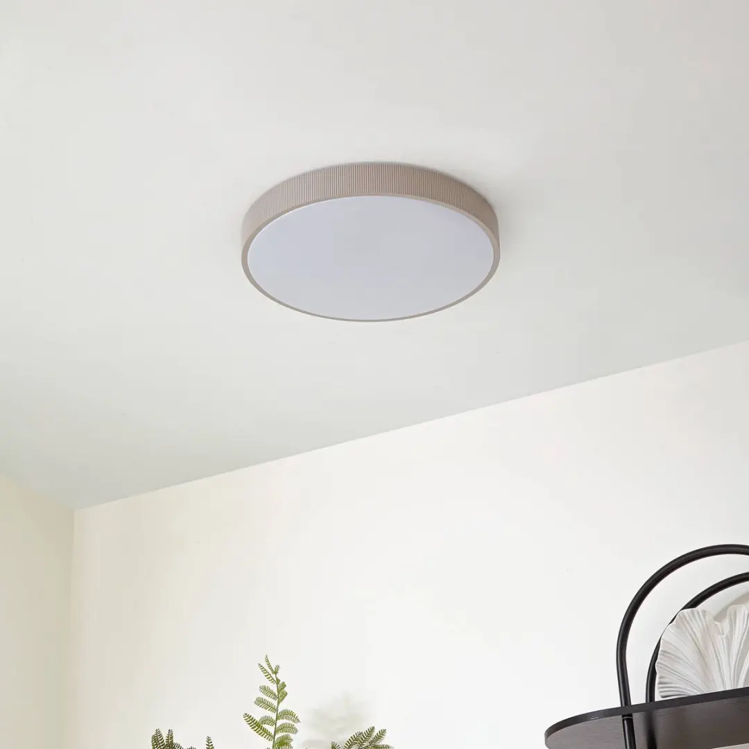 Lindby LED Plafondlamp 49cm - 1 Lichtpunt - Wit/Taupe