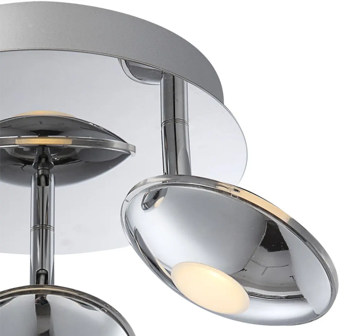 Globo Spotrondell 3 Plafondlamp - 3x LED 6W Warm Wit - 20x15cm Zilver