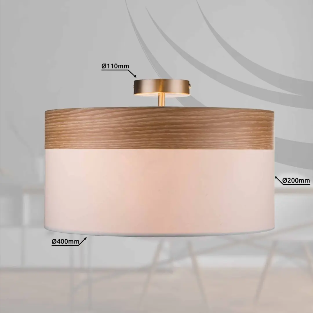 Globo Chipsy Plafondlamp Beige - Ø40cm - 3x E27
