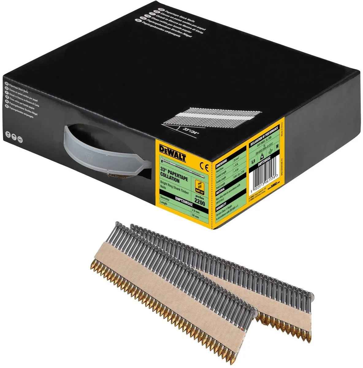 DeWalt DNPT28R50Z Papiergebonden Spijkers 2.8x50mm - 2200 Stuks