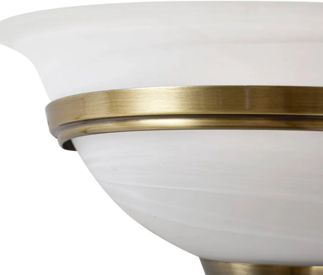Lindby Wandlamp Glas Metaal 1 Licht E27 - 31cm - Wit Gesatineerd/Oud Messing