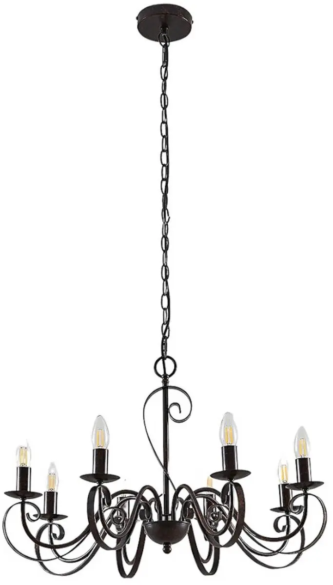 Lucande Roestbruine Kroonluchter 8xE14 - 71,5cm