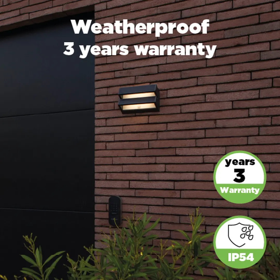 LUTEC Barlo LED Solar Wandlamp - 950 Lm 4000K - PIR Sensor - Donkergrijs