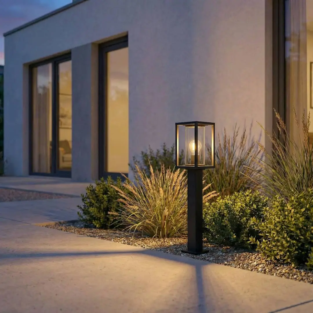 Lucande Tuinpadverlichting Aluminium Glas E27 60cm - Antraciet