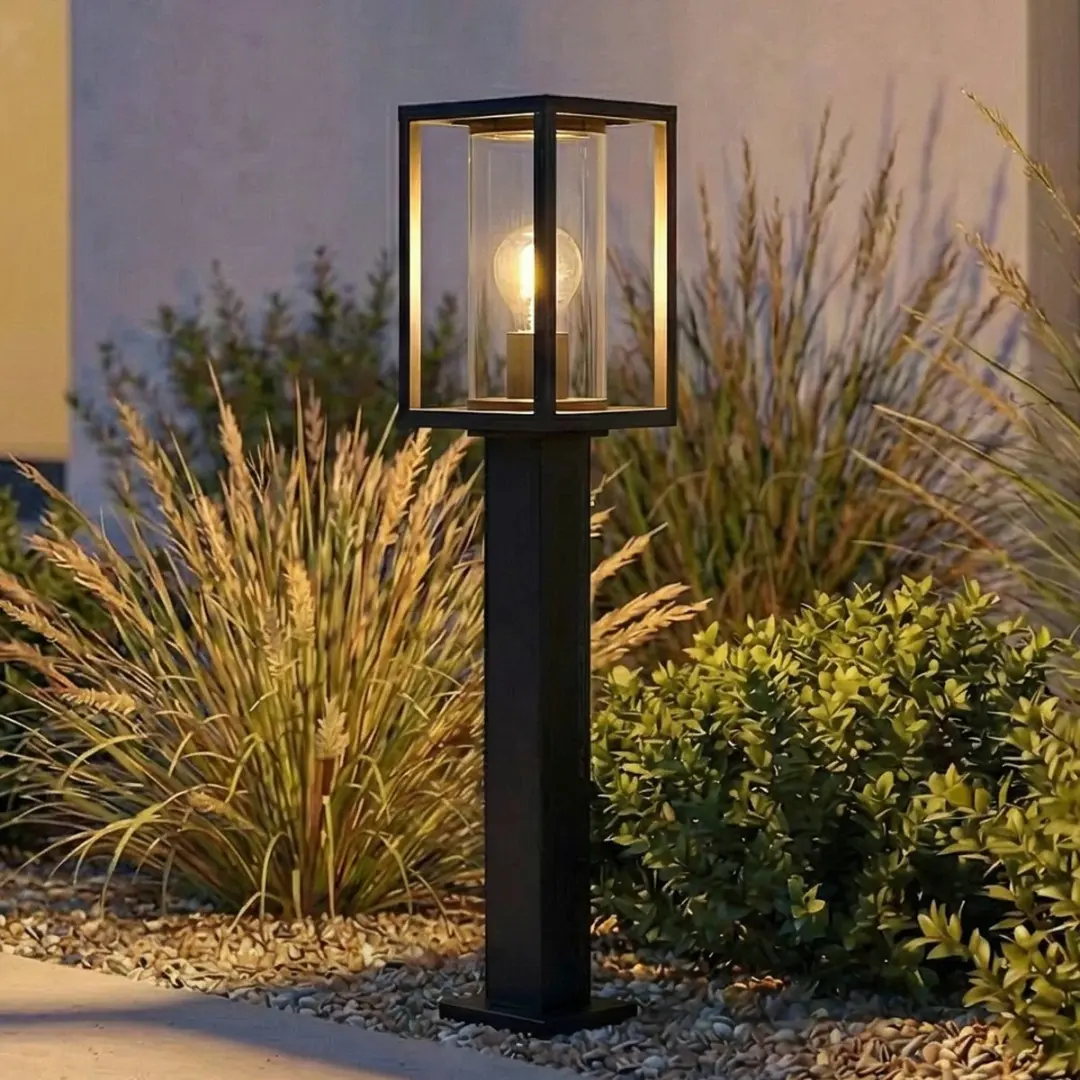 Lucande Tuinpadverlichting Aluminium Glas E27 60cm - Antraciet