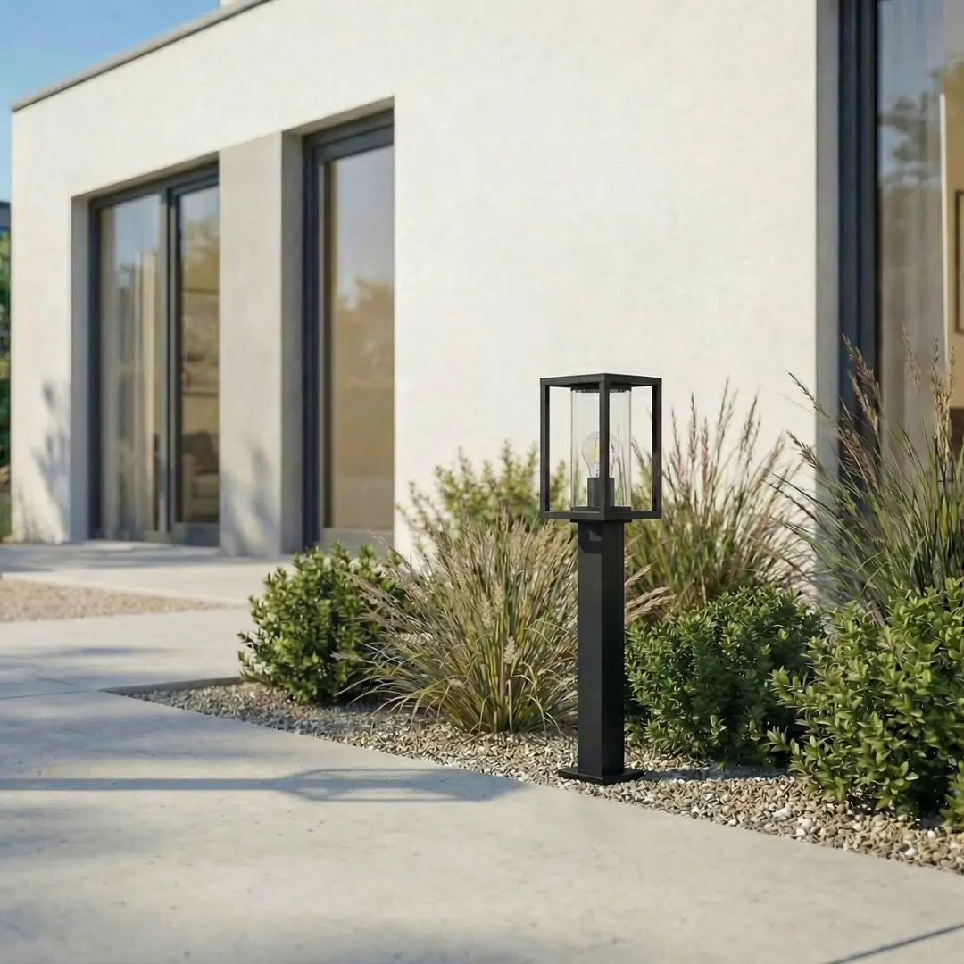 Lucande Tuinpadverlichting Aluminium Glas E27 60cm - Antraciet