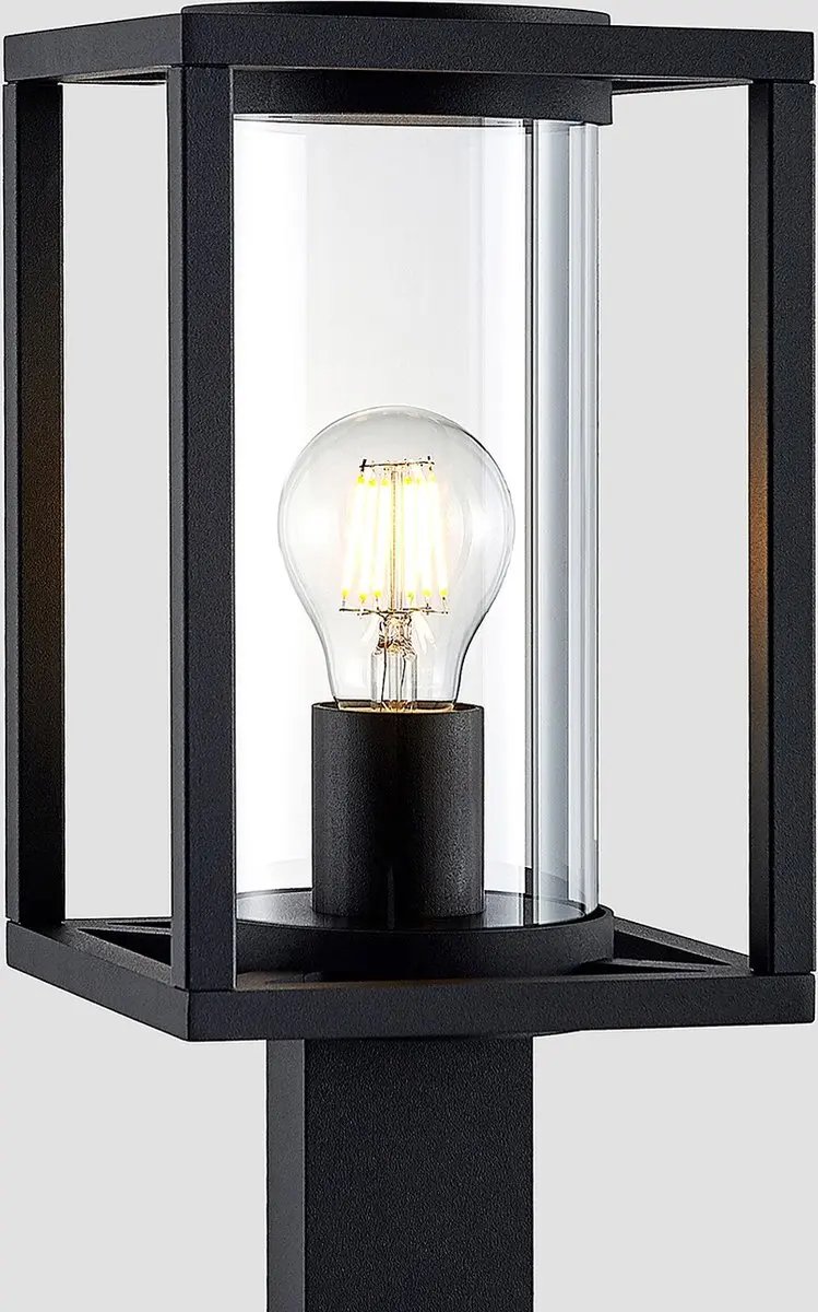 Lucande Tuinpadverlichting Aluminium Glas E27 60cm - Antraciet