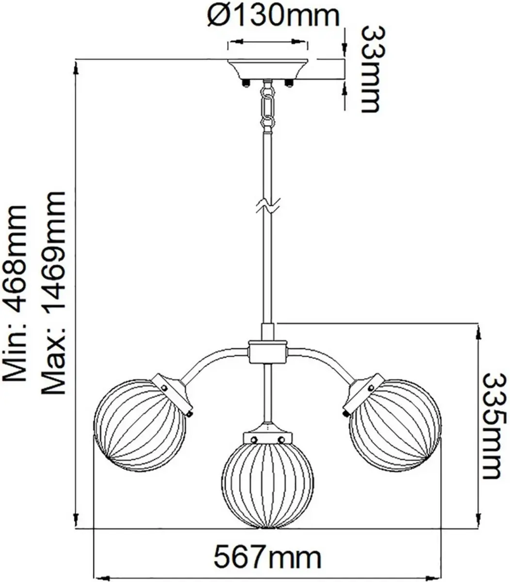 Elstead Lighting Cosmos LED Hanglamp - 5x E14 8W Dimbaar - Cream & Messing