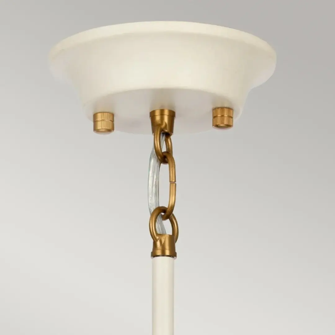 Elstead Lighting Cosmos LED Hanglamp - 5x E14 8W Dimbaar - Cream & Messing