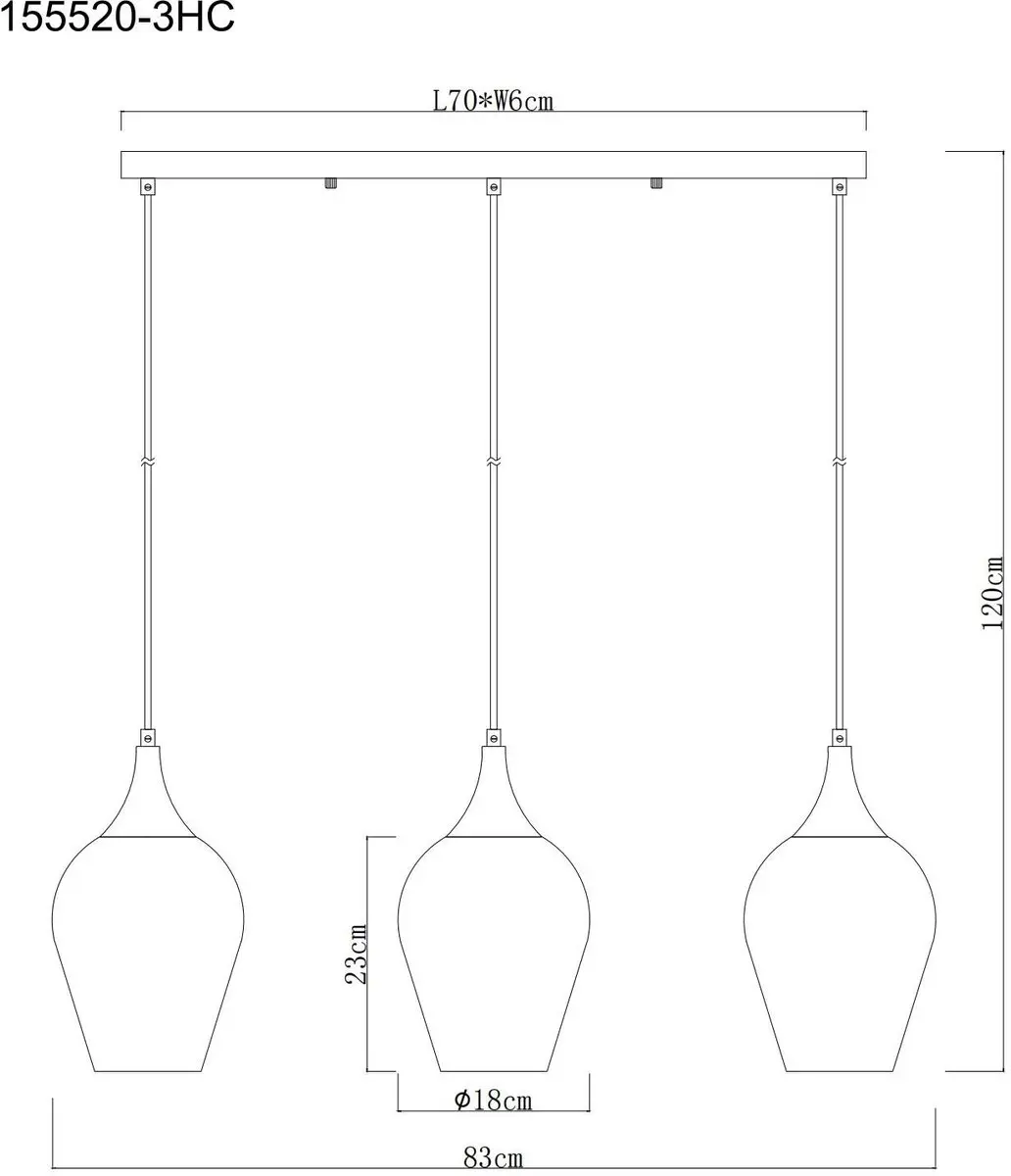 Globo Lavus Hanglamp 3xE27 - Rood