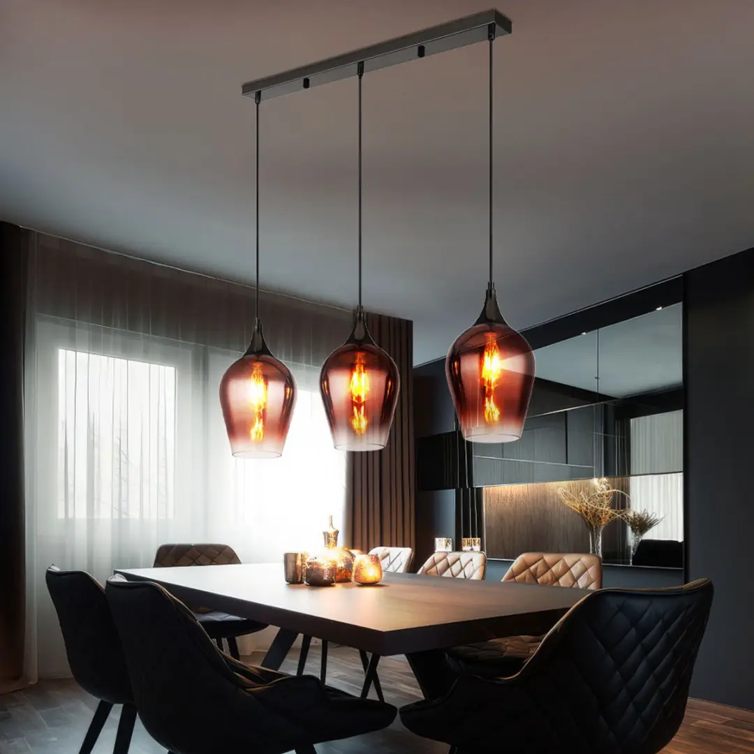 Globo Lavus Hanglamp 3xE27 - Rood - afbeelding 6 van 6
