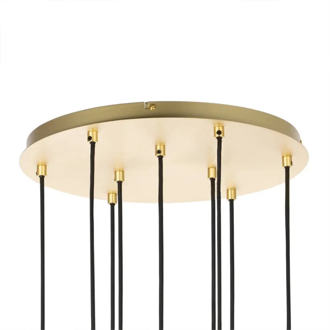 Lucande Hanglamp 9-Licht IJzer Glas G9 - Zandwit