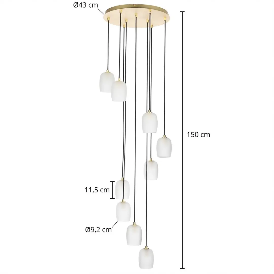 Lucande Hanglamp 9-Licht IJzer Glas G9