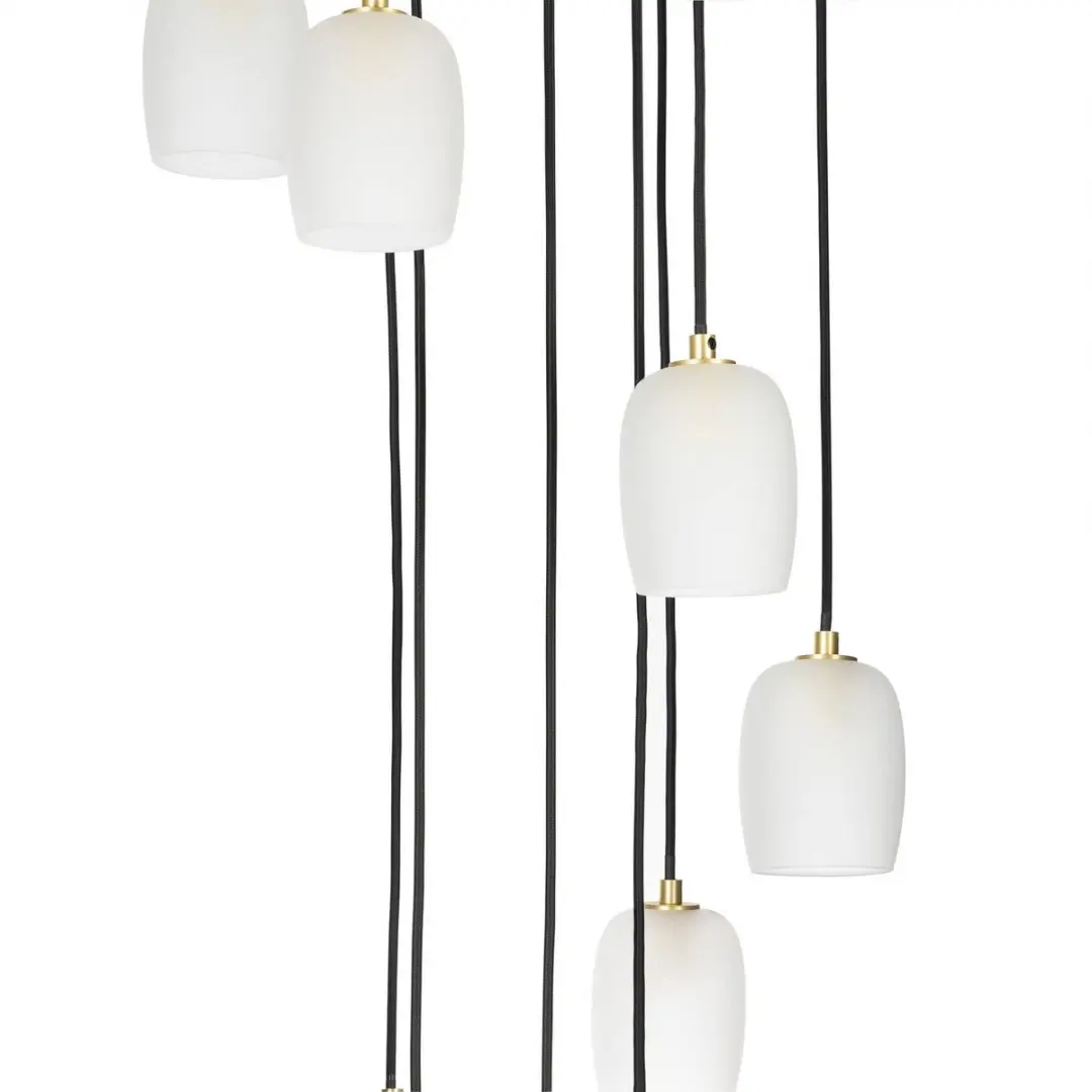 Lucande Hanglamp 9-Licht IJzer Glas G9 - Zandwit