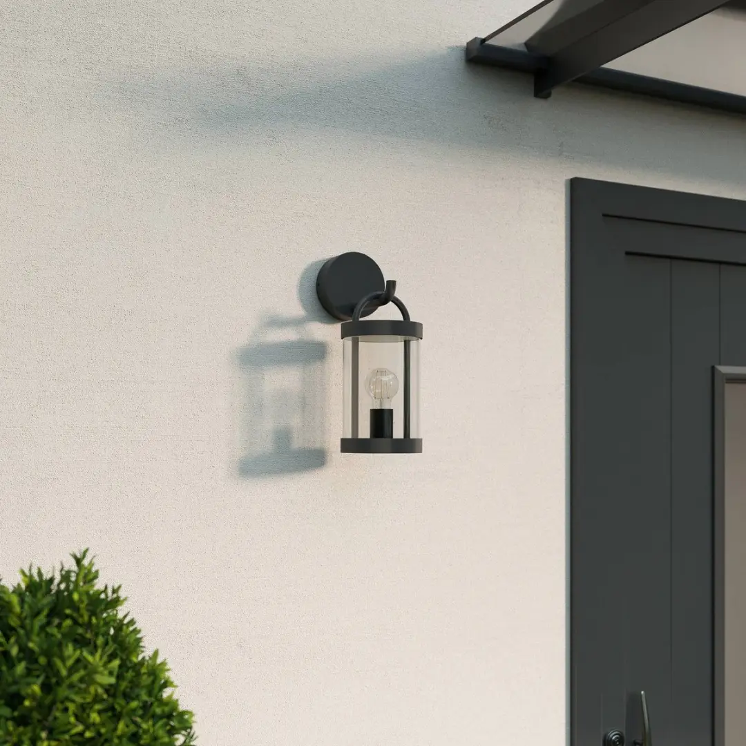 Lucande Wandlamp Buiten Aluminium Glas 30cm - E27 - Donkergrijs