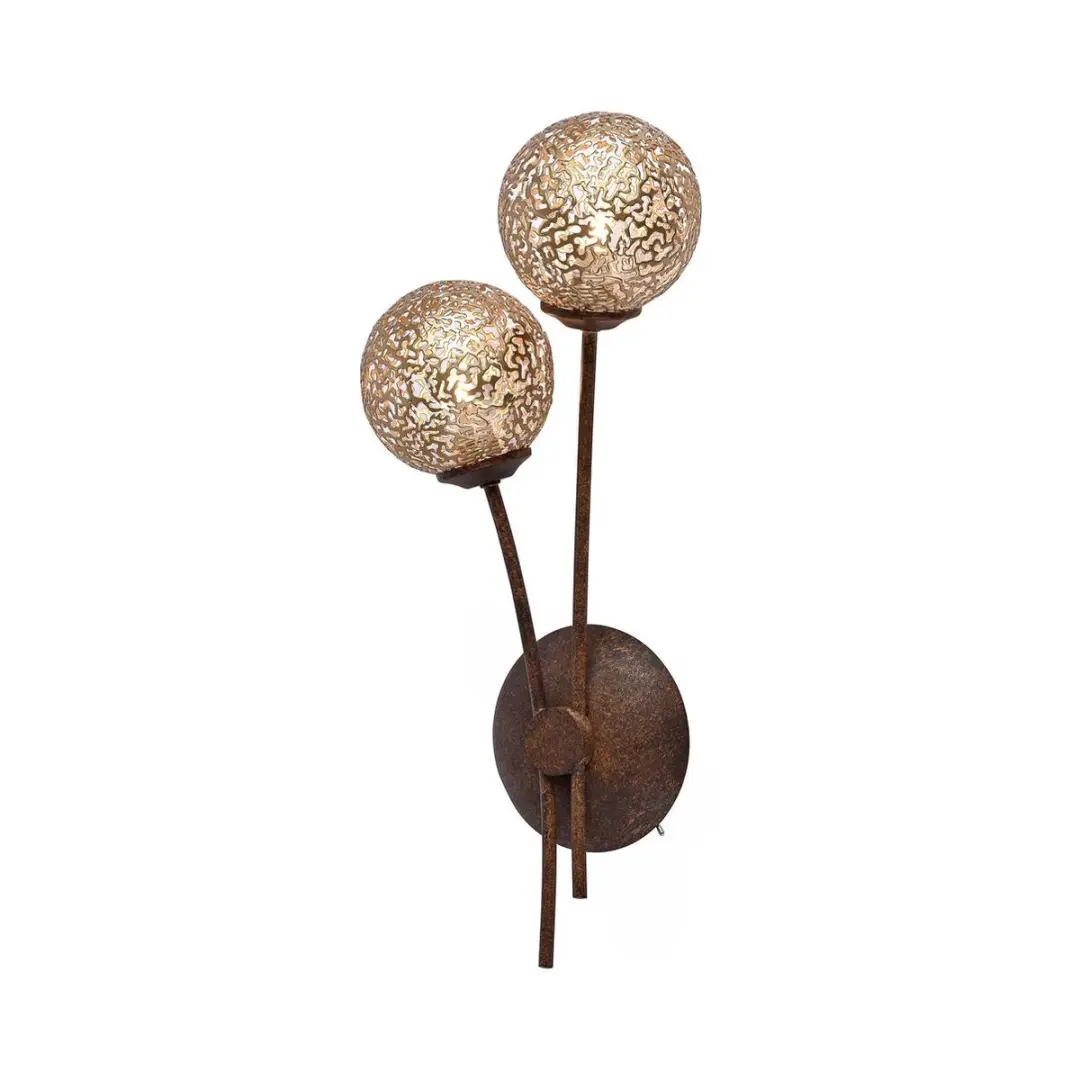Paul Neuhaus Kreta Wandlamp 2-Lichts - Ø10cm - Roestbruin