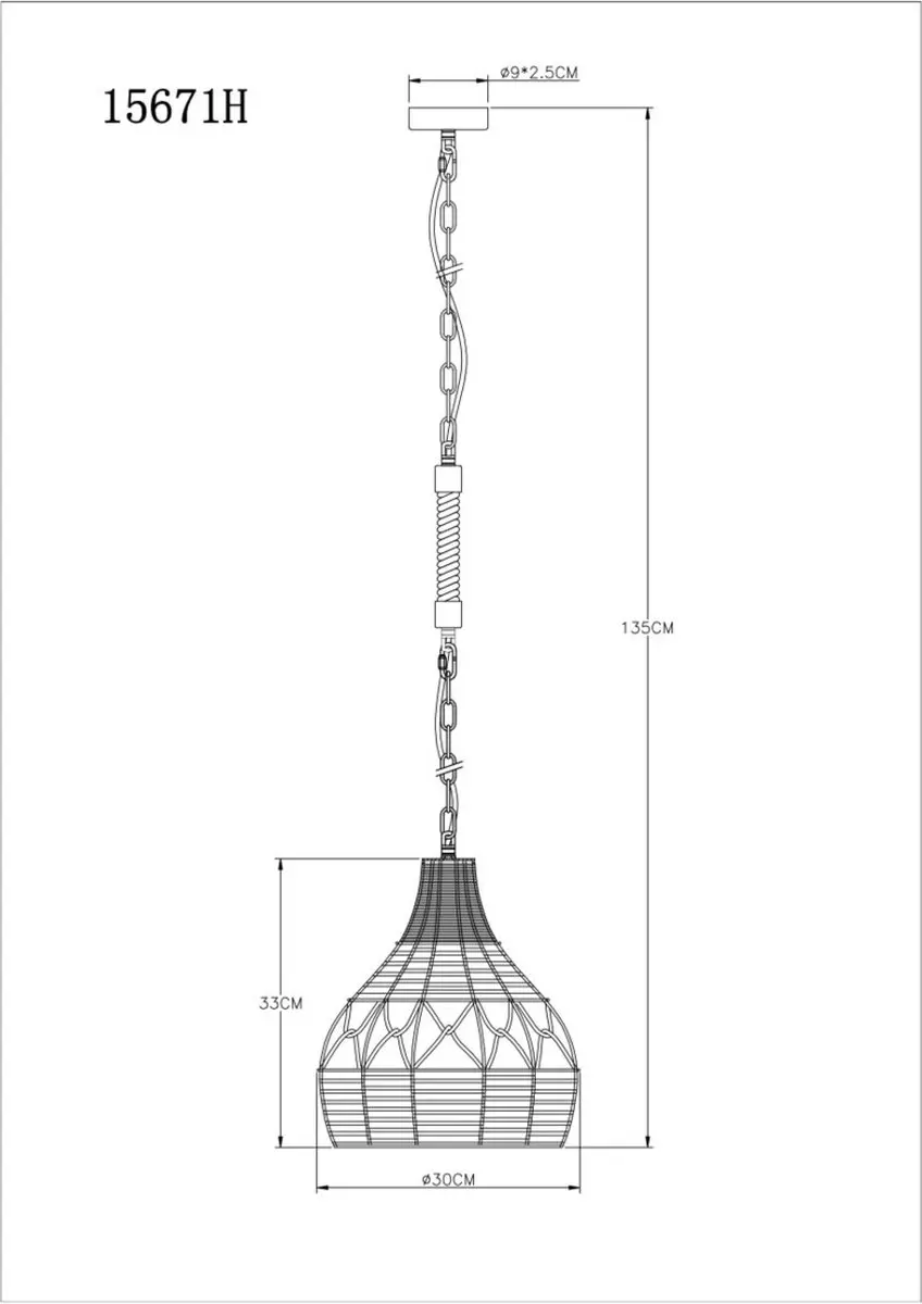 Globo Halia Hanglamp Naturel Ø30cm E27