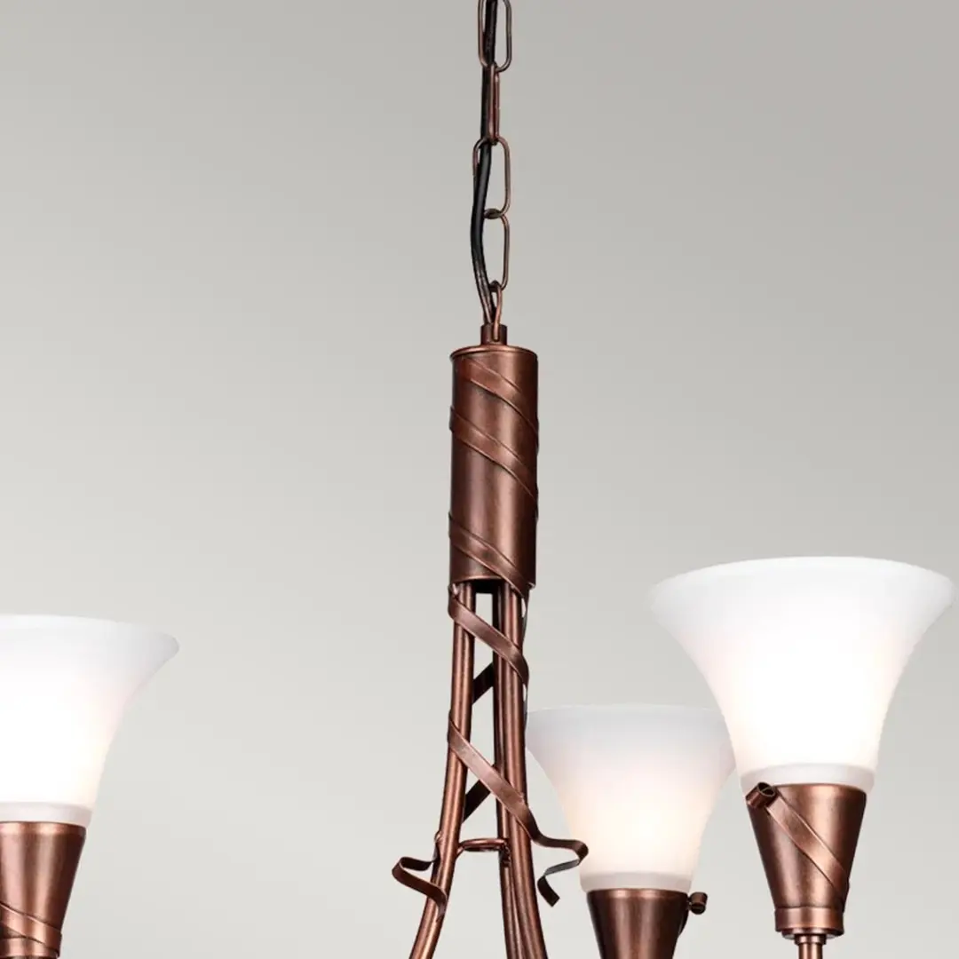 Elstead Lighting LED Kroonluchter 3x E14 - 120W - Dimbaar - Copper Patina