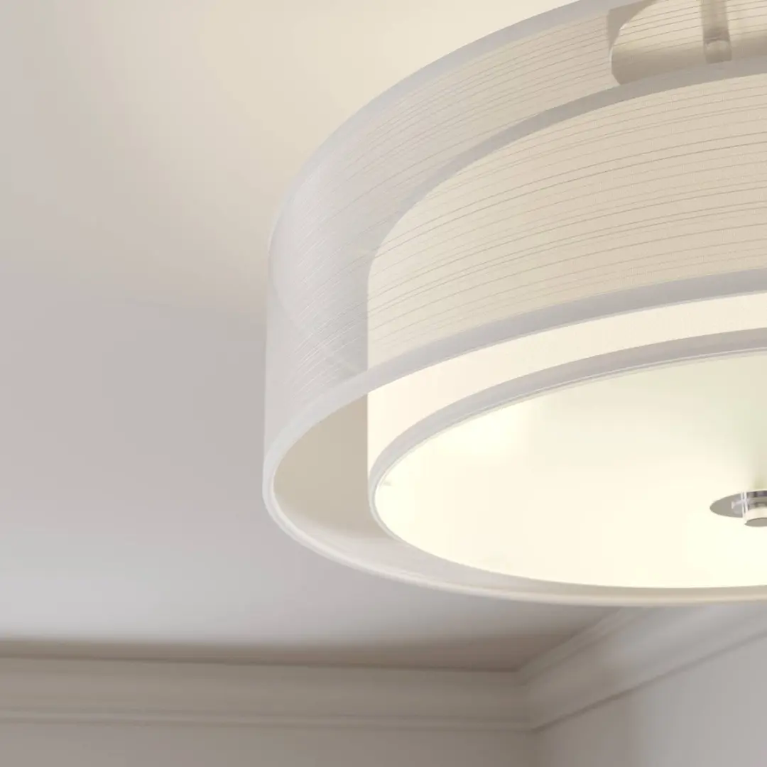 Lindby Plafondlamp 3-lichts 50cm - Wit/Chroom