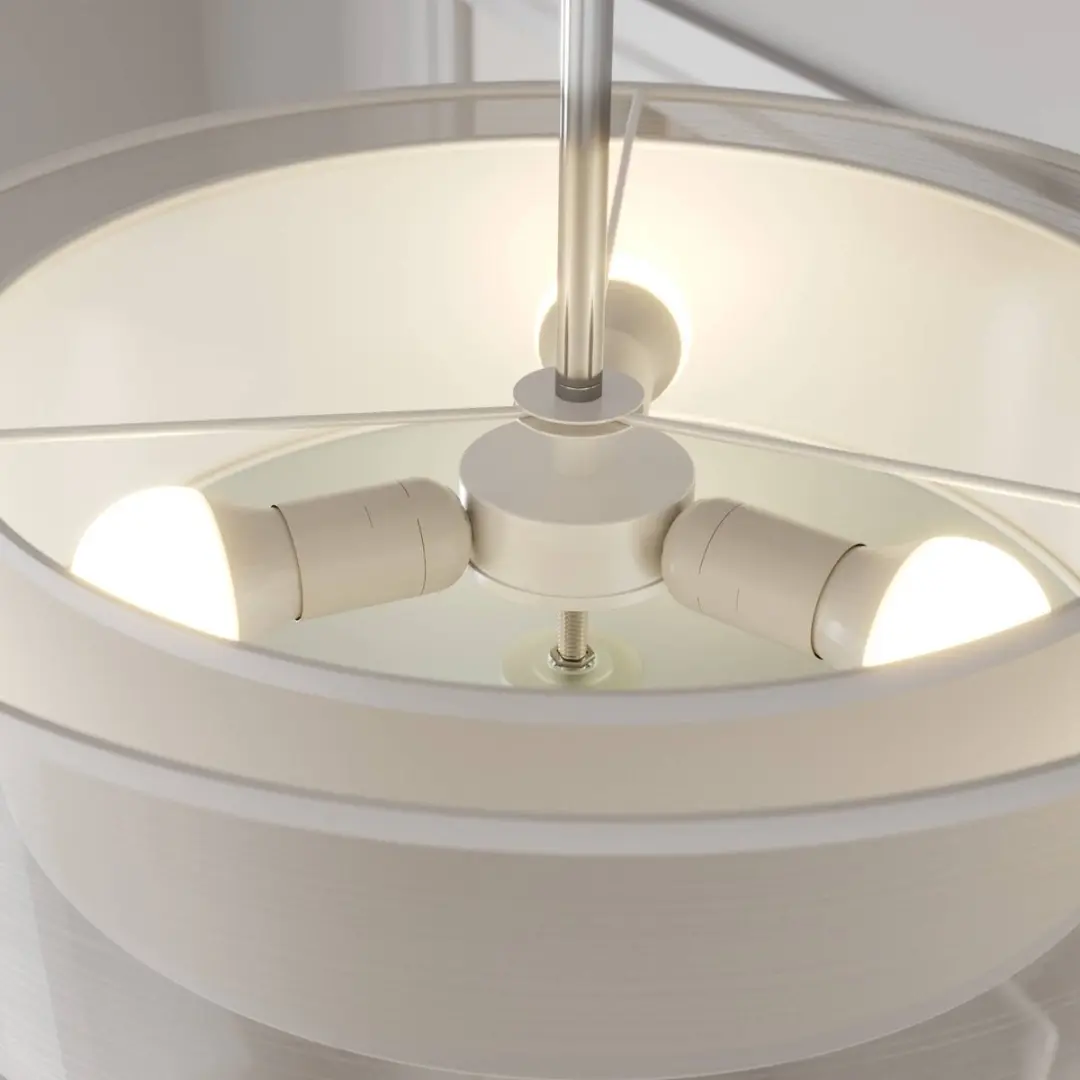 Lindby Plafondlamp 3-lichts 50cm - Wit/Chroom