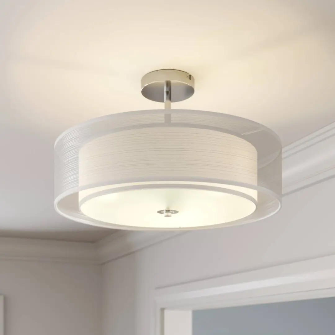 Lindby Plafondlamp 3-lichts 50cm - Wit/Chroom