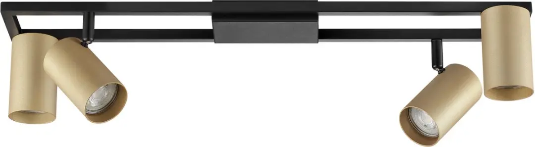 Brilliant Salor Plafondlamp GU10 4x5W - 350lm - 3000K - Zwart/Goud