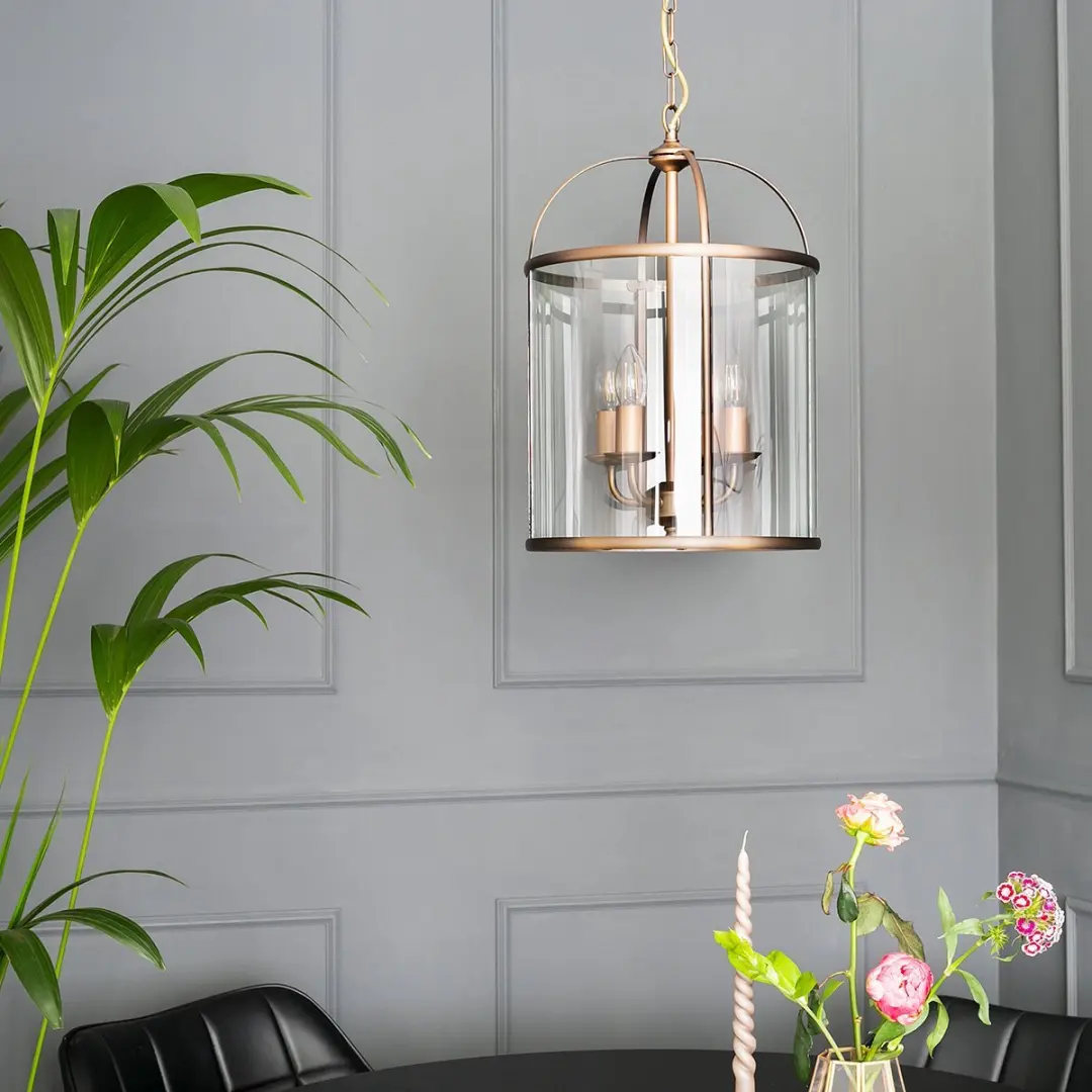 Steinhauer Hanglamp Pimpernel 5972BR - 4x E14 - Ø25cm - Bruin - afbeelding 6 van 6