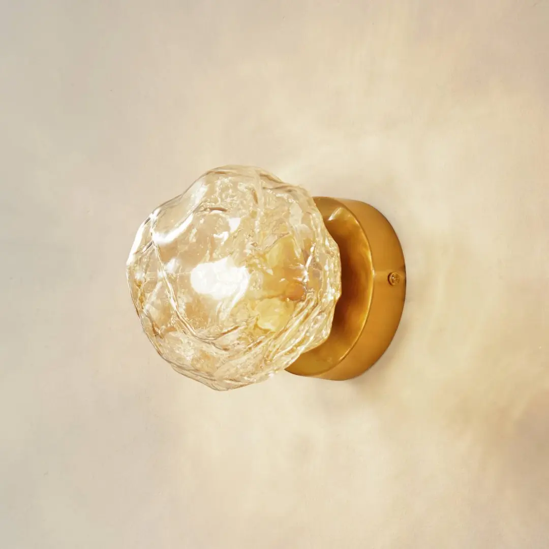 Lindby Wandlamp G9 - 1 Lichtpunt - Ø15.5cm - Amber/Messing