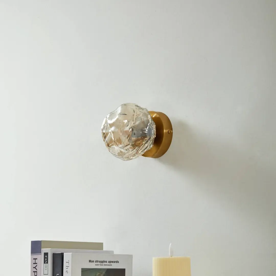 Lindby Wandlamp G9 - 1 Lichtpunt - Ø15.5cm - Amber/Messing