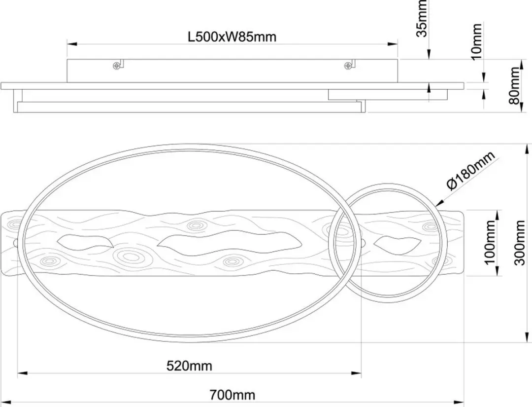 Brilliant Pirus LED Plafondlamp G99292-76 - 30W - Ø70cm - Zwart/Bruin