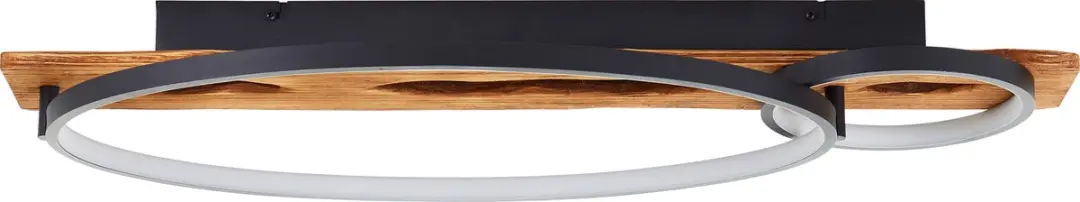 Brilliant Pirus LED Plafondlamp G99292-76 - 30W - Ø70cm - Zwart/Bruin