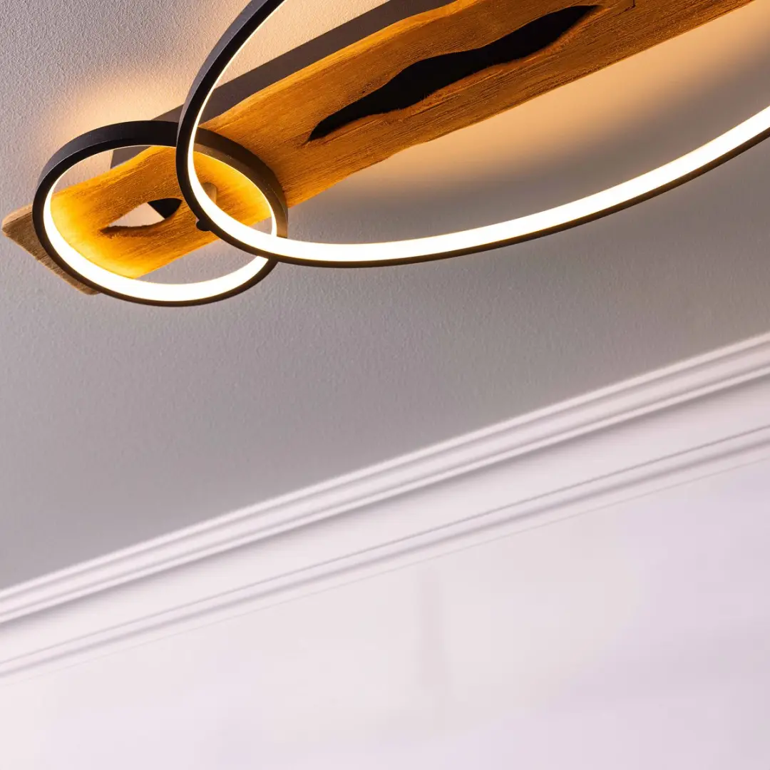 Brilliant Pirus LED Plafondlamp G99292-76 - 30W - Ø70cm - Zwart/Bruin