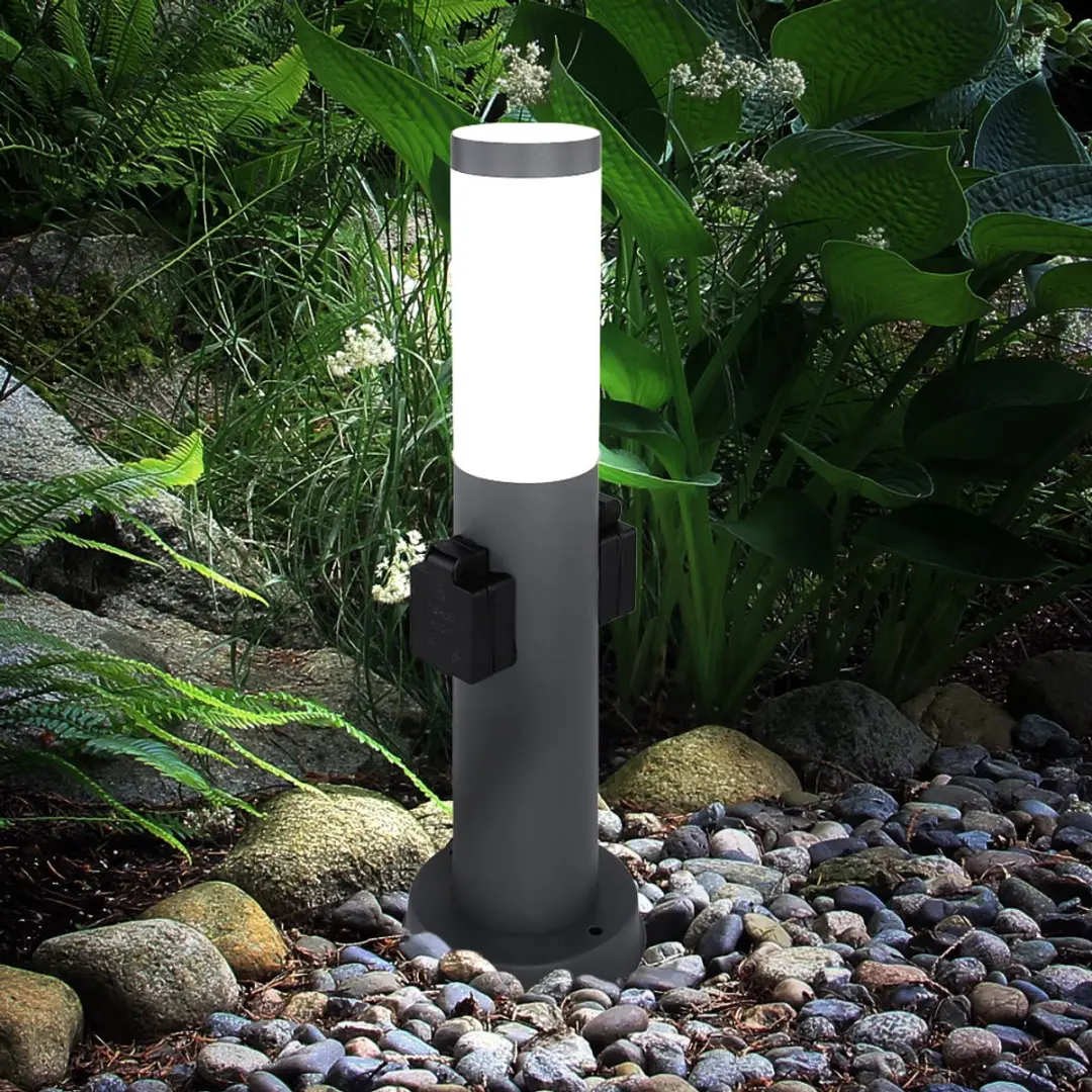 Globo Buitenlamp met bewegingssensor 23W - RVS Antraciet
