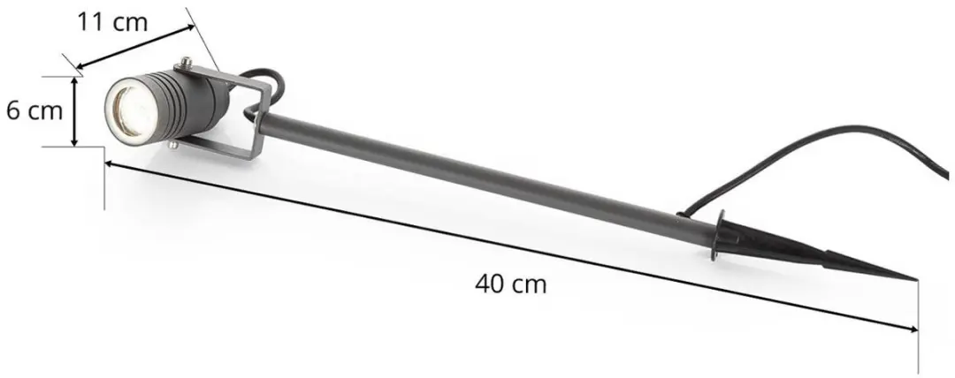 Lucande Buitenspot 1 Licht GU10 - Gegoten Aluminium - Donkergrijs
