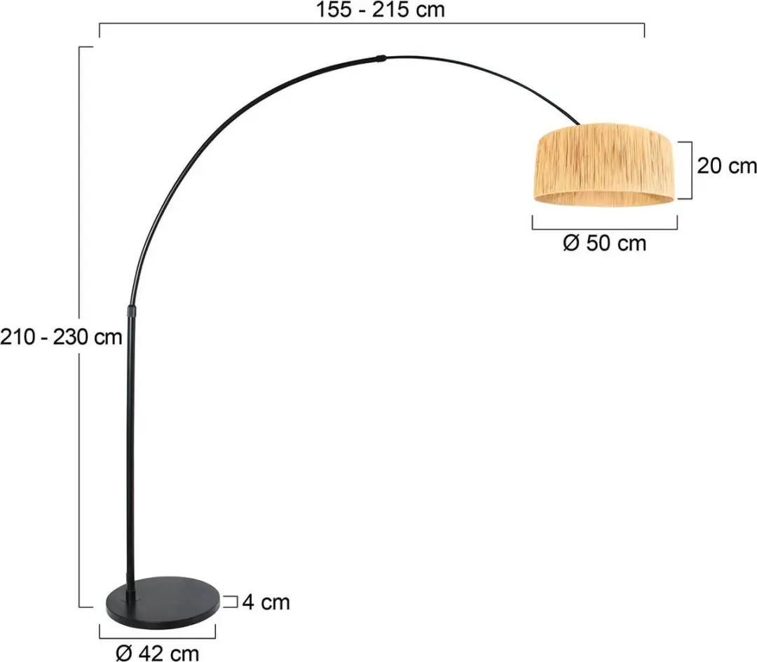 Steinhauer Vloerlamp Seagrass Trendy - Zwart - 230cm - afbeelding 6 van 6