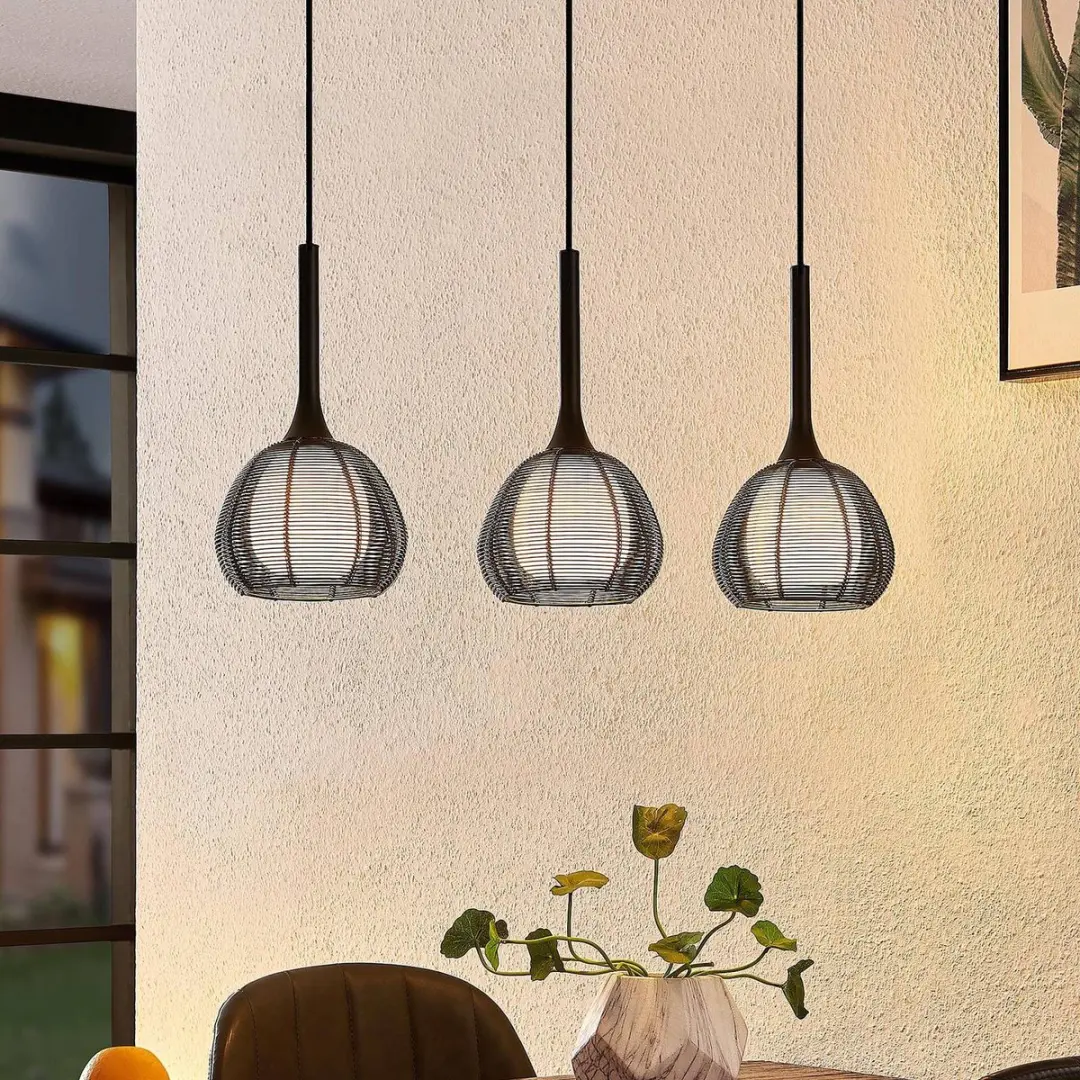 Lucande Hanglamp 3-Lichts - Zwart/Wit