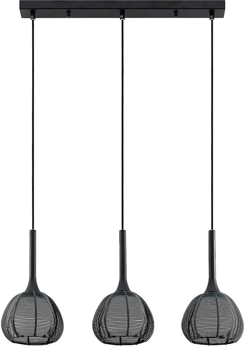 Lucande Hanglamp 3-Lichts - Zwart/Wit