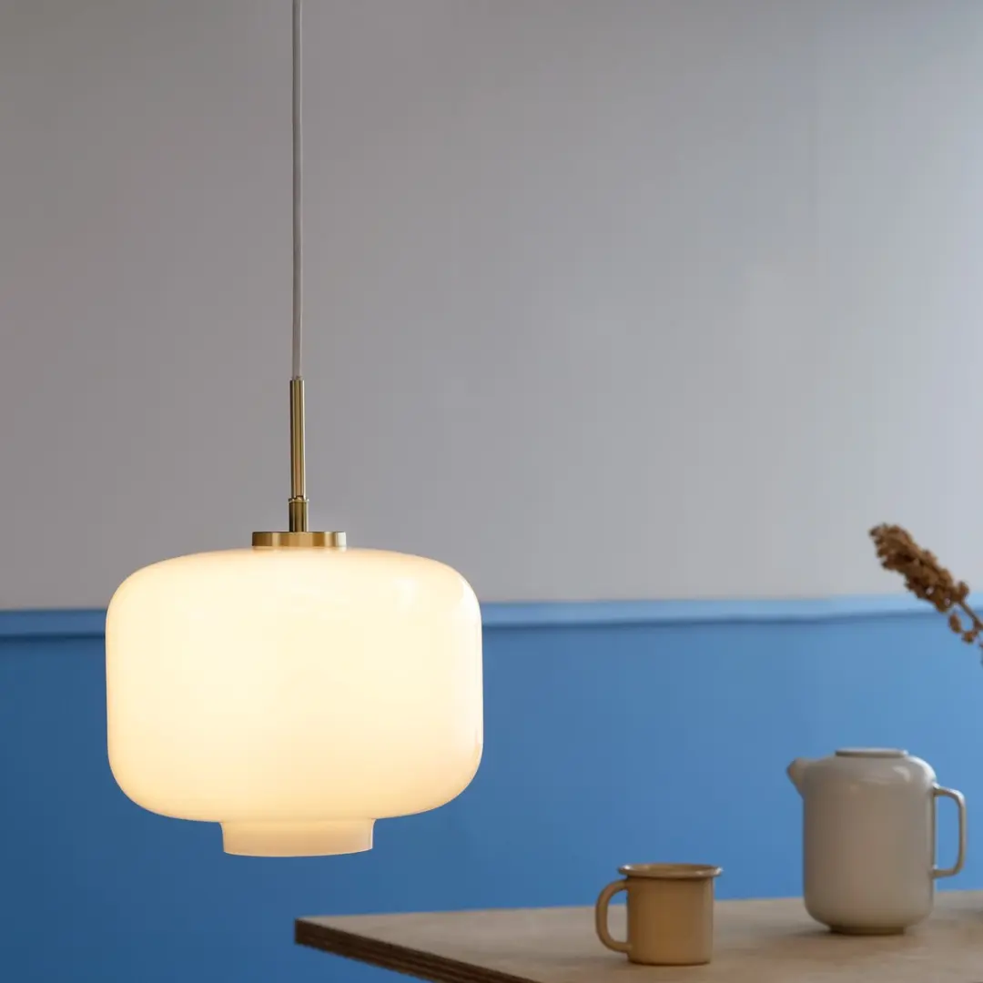 Dyberg Larsen Arp Hanglamp 25W - Ø25cm - Wit/Goud