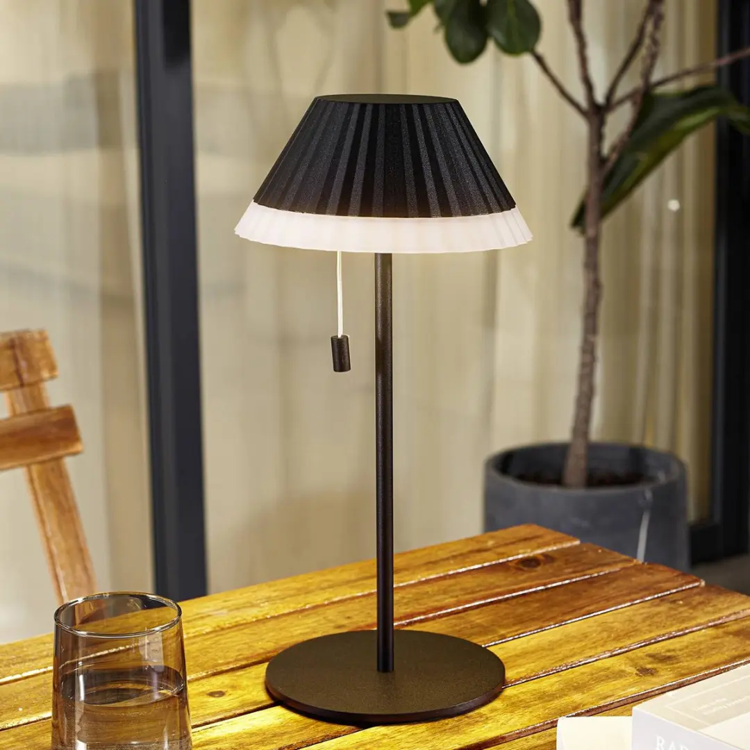 Lindby Terraslamp CCT 1 Licht - 35cm - Ø17,5cm - Zwart/Wit