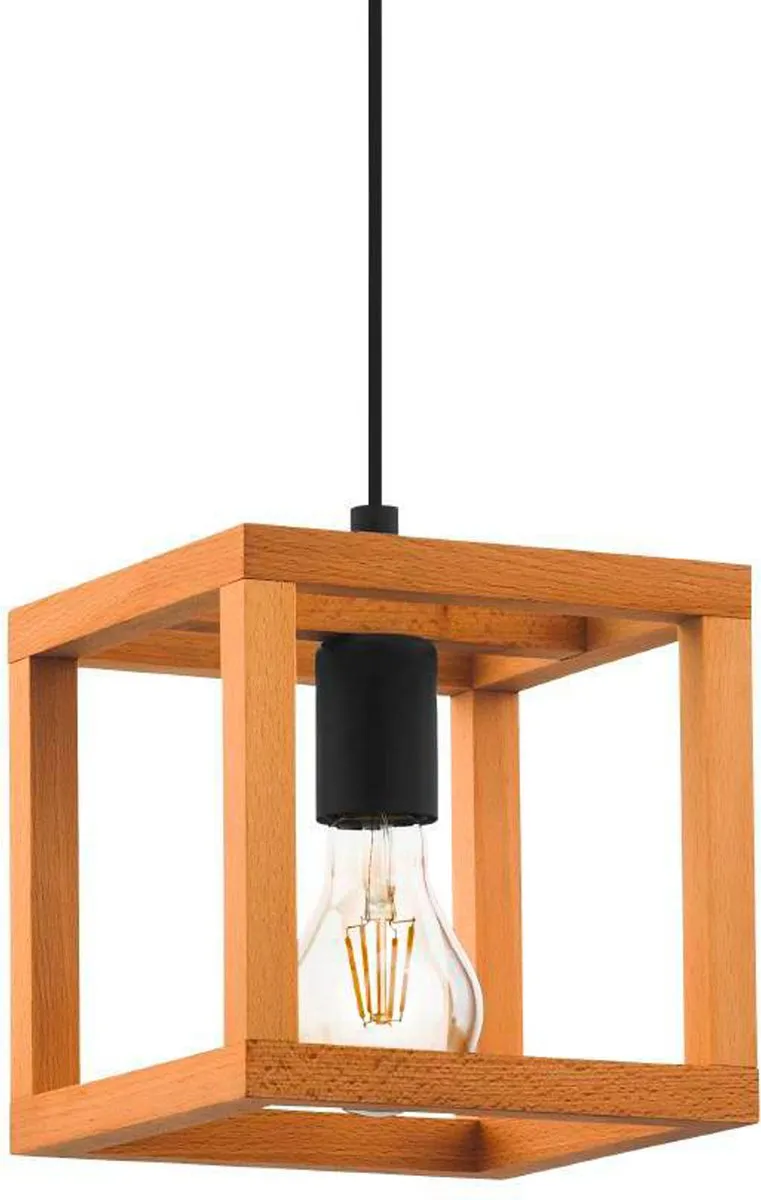 Eglo Blackcrown 1 Hanglamp - Industrieel - Zwart/Bruin