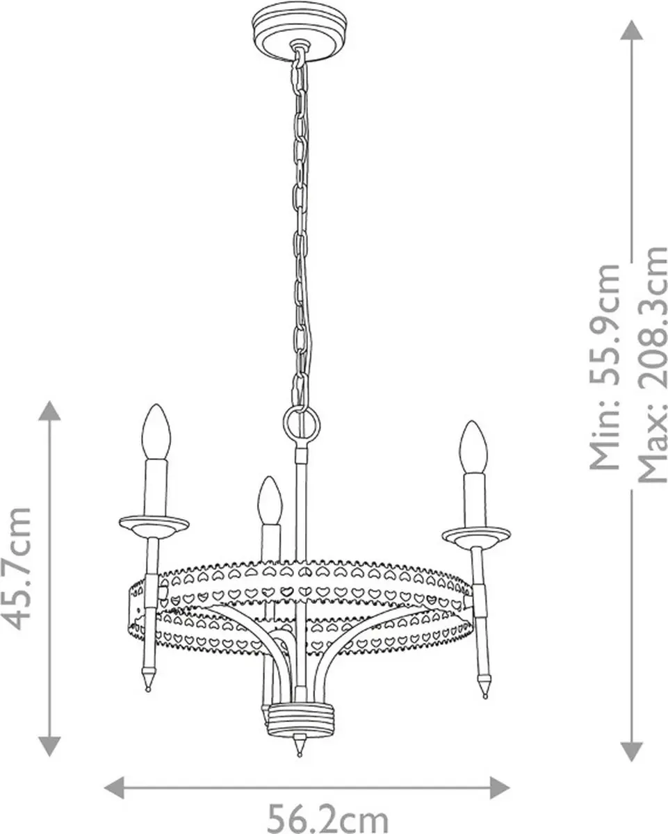 Elstead LED Kroonluchter 3x E14 60W - Dimbaar