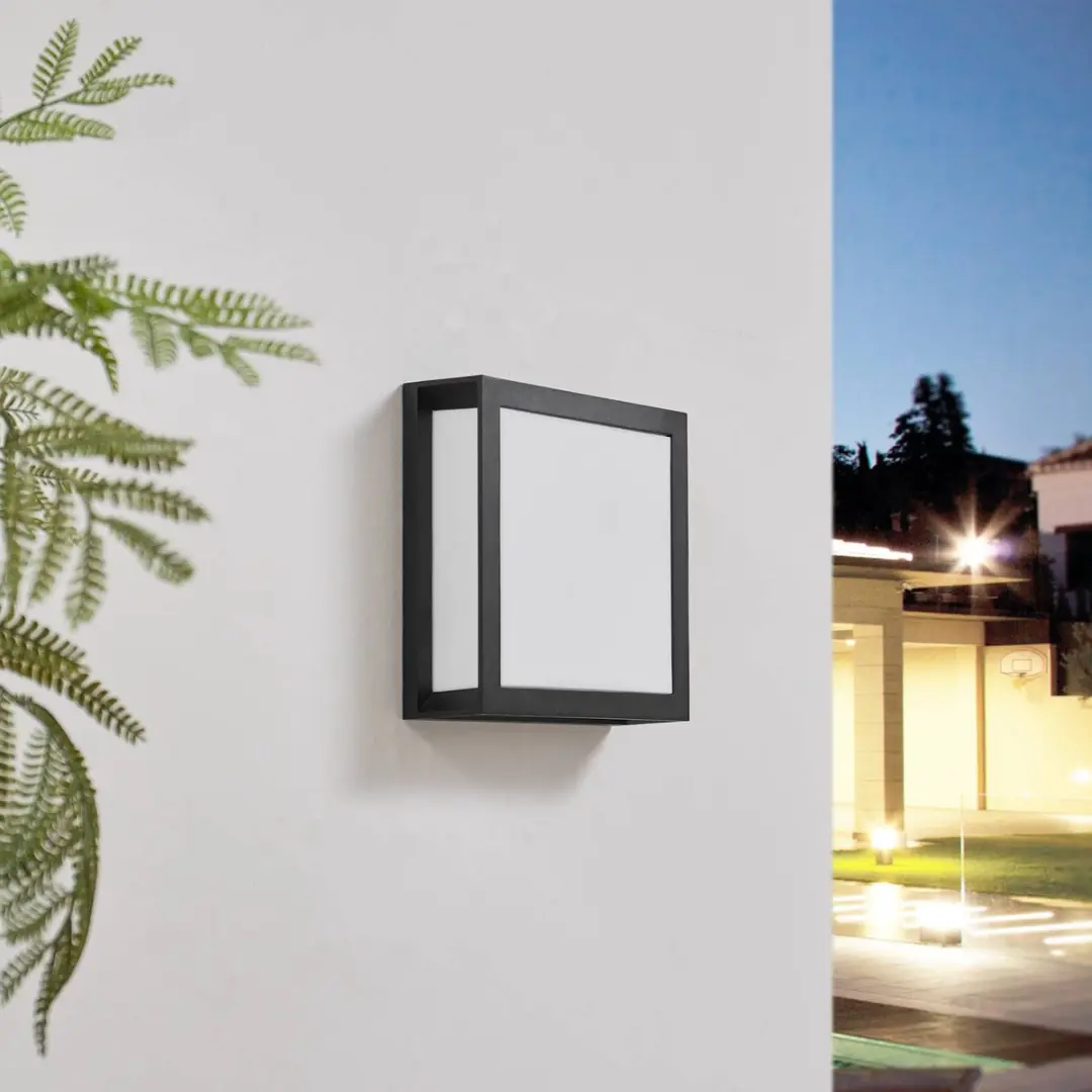 Lindby Wandlamp Buiten 2-Lichts E27 - Zwart/Wit