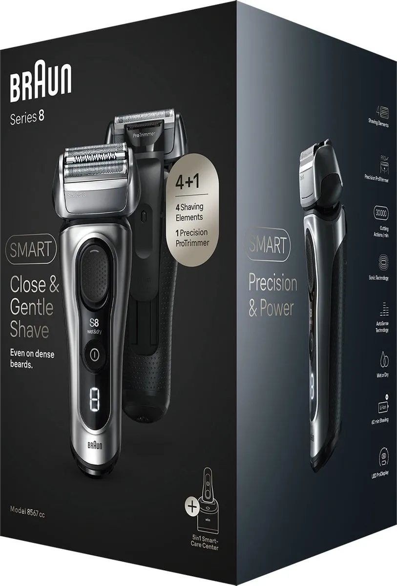 Braun Series 8 8567CC Scheerapparaat - Zwart/Zilver - afbeelding 6 van 6