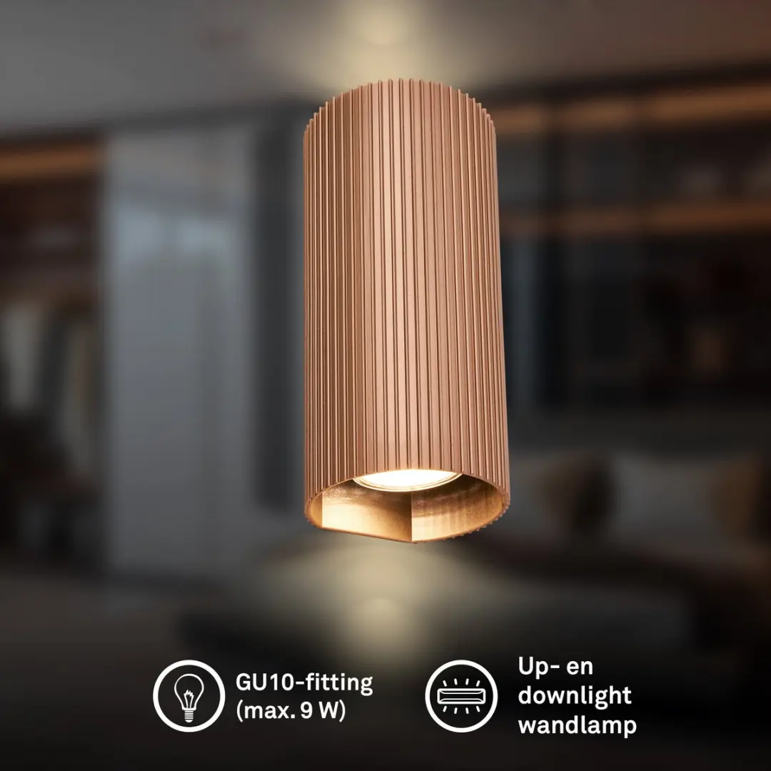 Briloner Ida Wandlamp GU10 - 9W - 8x20cm - Koffie